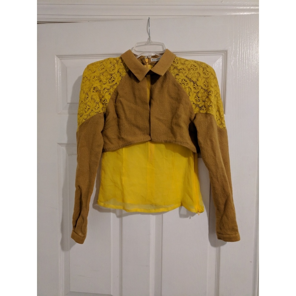 Opening Ceremony Yellow and Brown Blouse